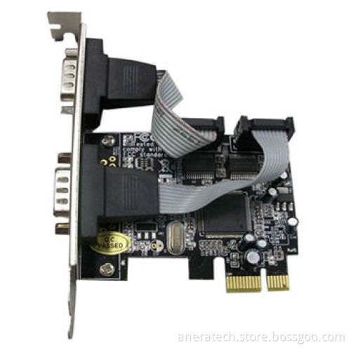 PCI-E 2-port Serial Card, Moschip Chipset, RS232 DB9 Connector